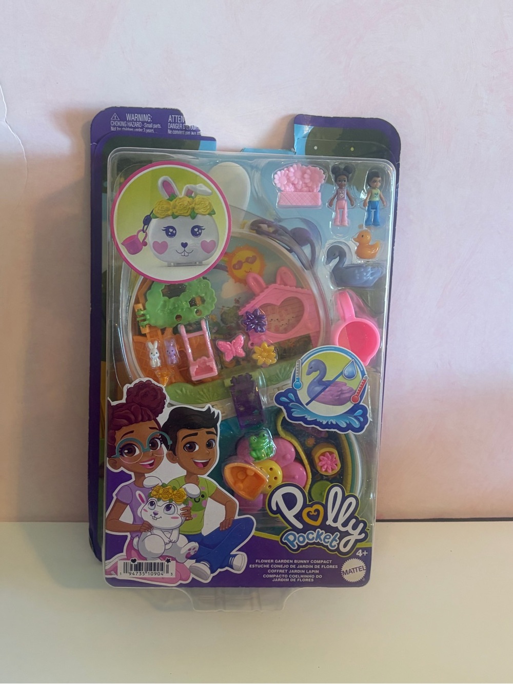 New 2022 Polly Pocket Flower Garden Bunny Compact Playset Color Change W/ Water